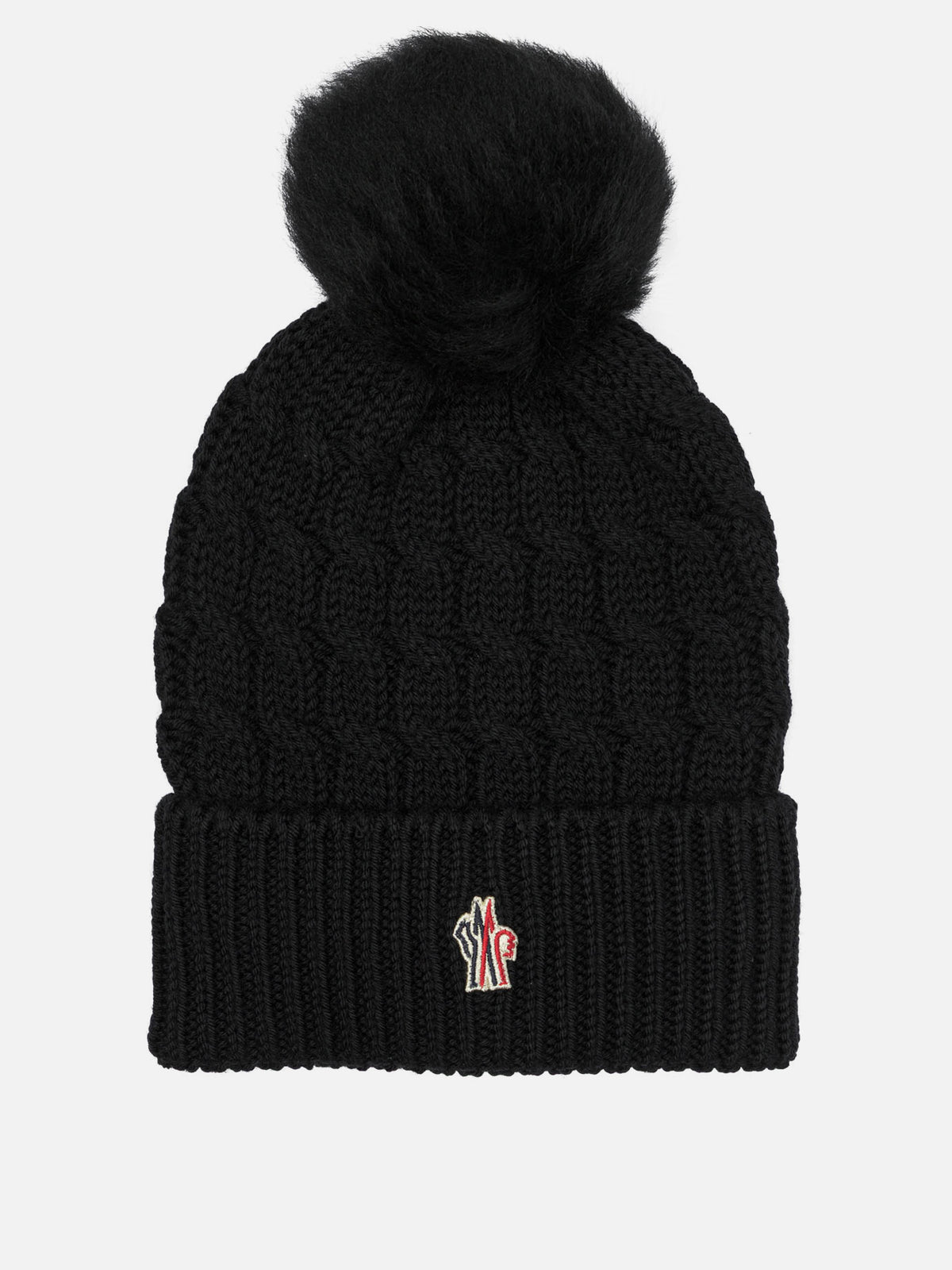 Moncler Grenoble Wool beanie with logo Black

