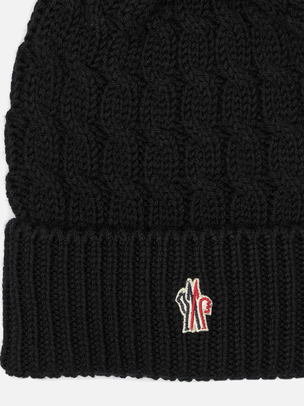 Moncler Grenoble Wool beanie with logo Black

