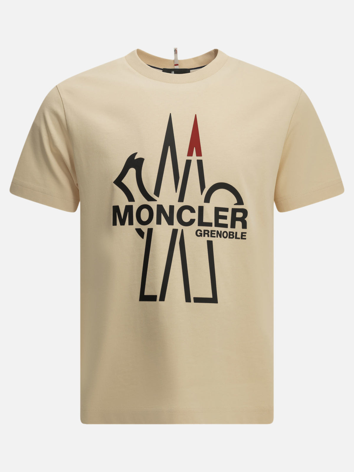 Moncler Grenoble Crewneck T-shirt with logo Beige - VIETTI