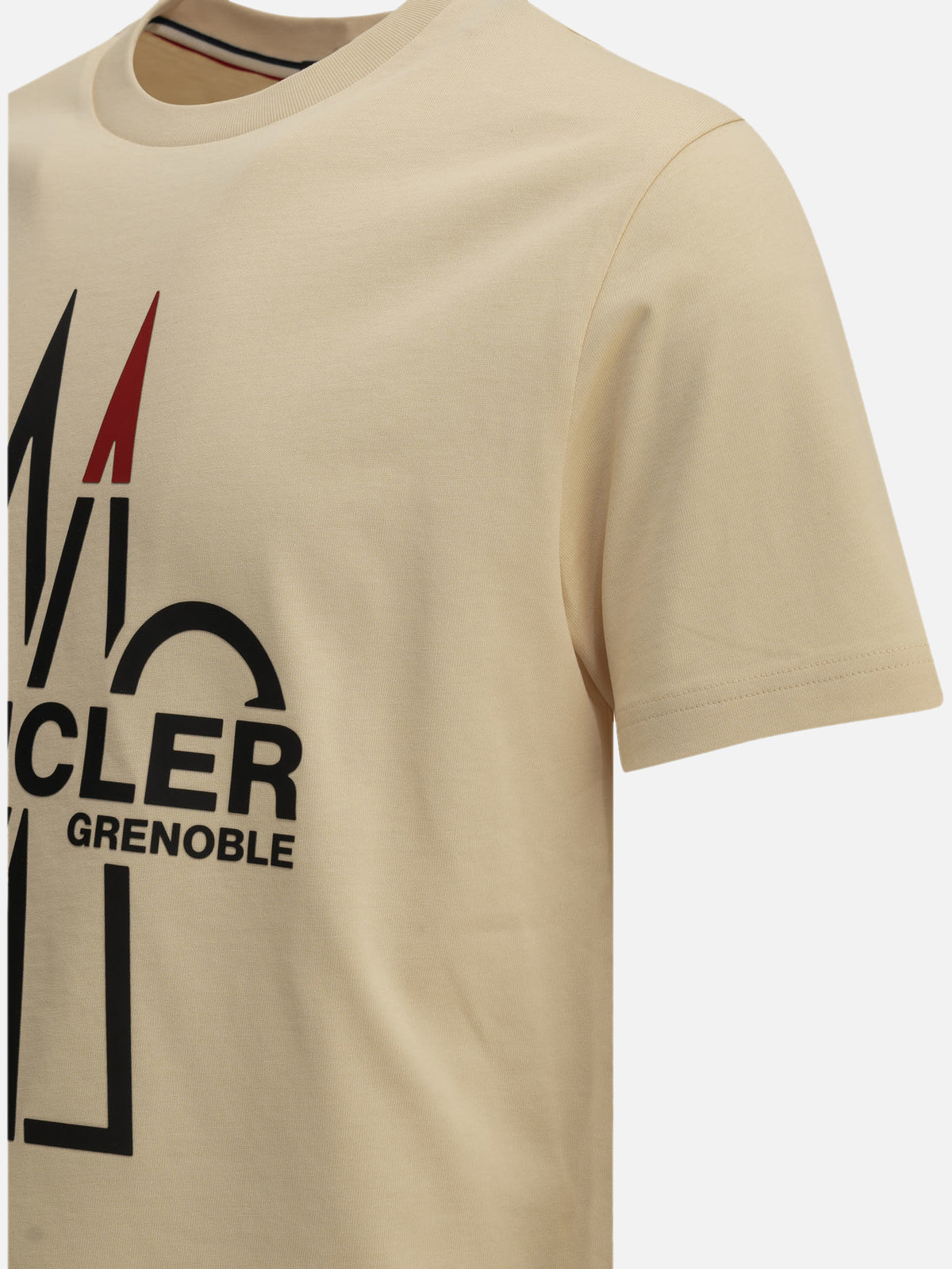 Moncler Grenoble Crewneck T-shirt with logo Beige - VIETTI