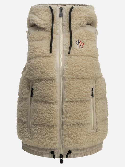 Moncler Grenoble Sleeveless teddy jacket Beige

