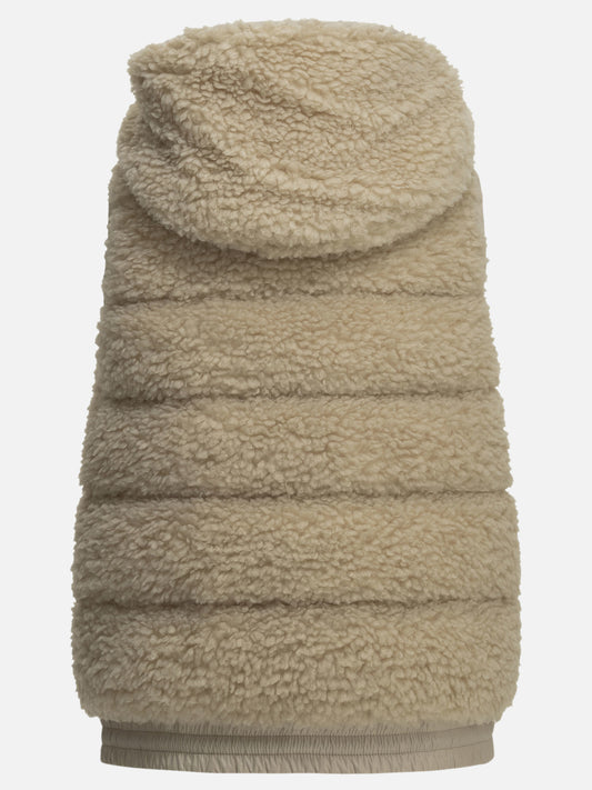 Moncler Grenoble Sleeveless teddy jacket Beige

