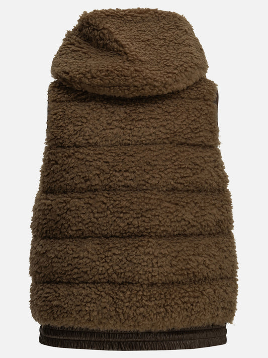 Moncler Grenoble Sleeveless teddy jacket Brown

