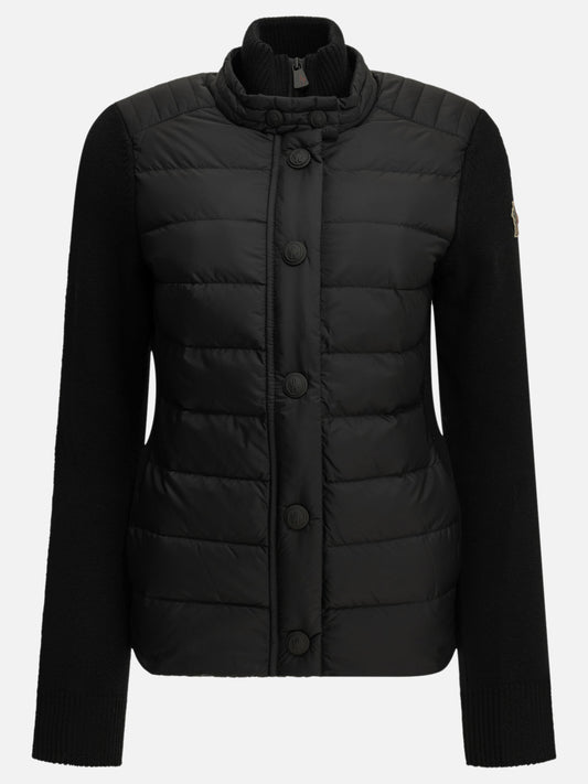 Moncler Grenoble Padded wool cardigan Black

