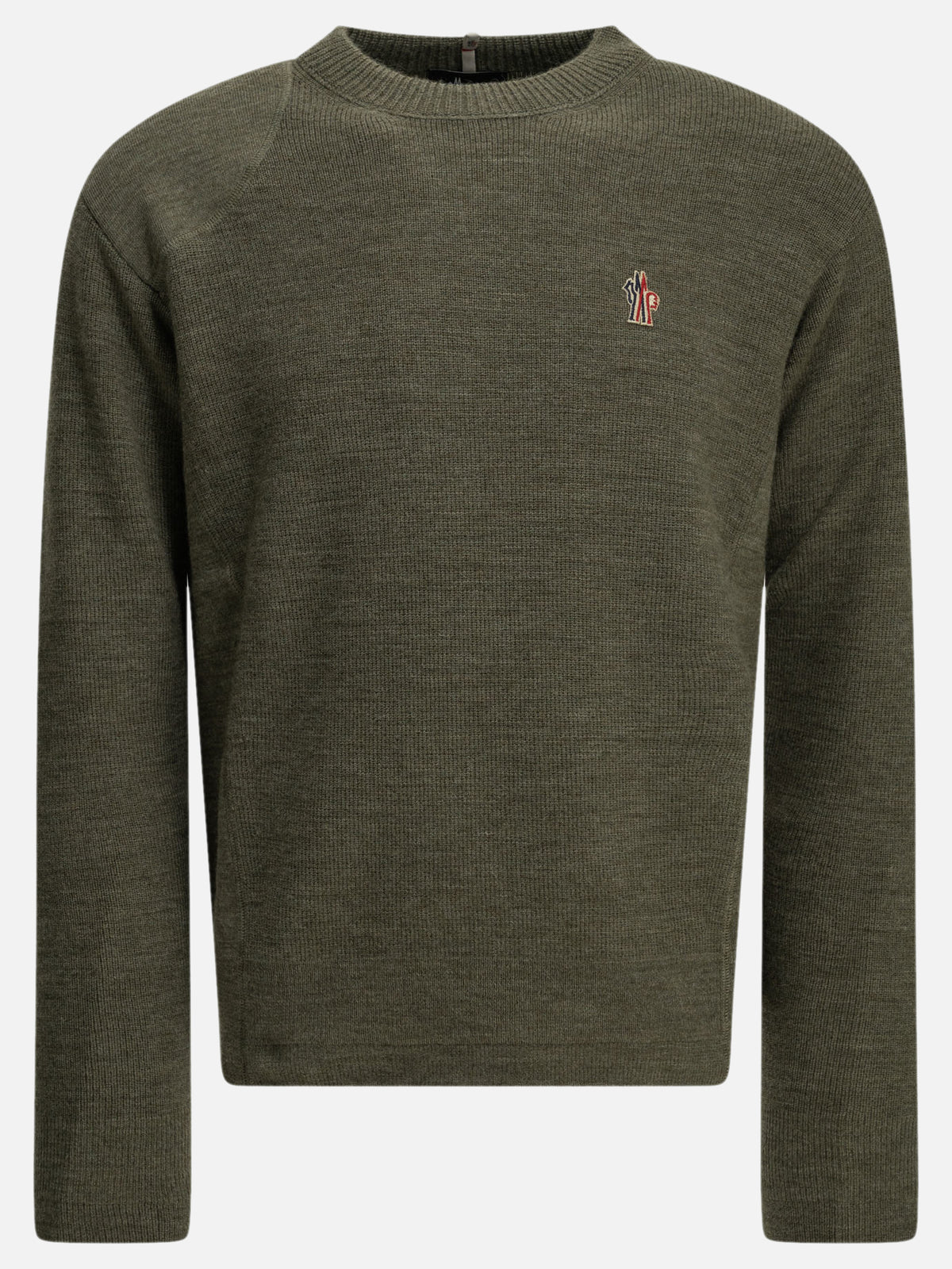 Moncler Grenoble Crew-neck sweater with logo Grey - VIETTI