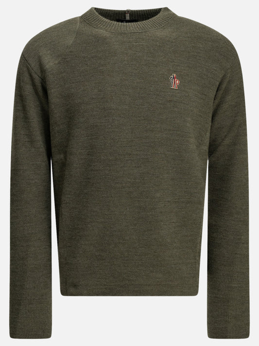 Moncler Grenoble Crew-neck sweater with logo Grey

