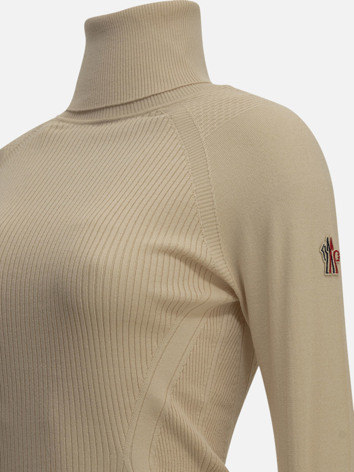 Moncler Grenoble Logo Turtleneck Sweater Beige