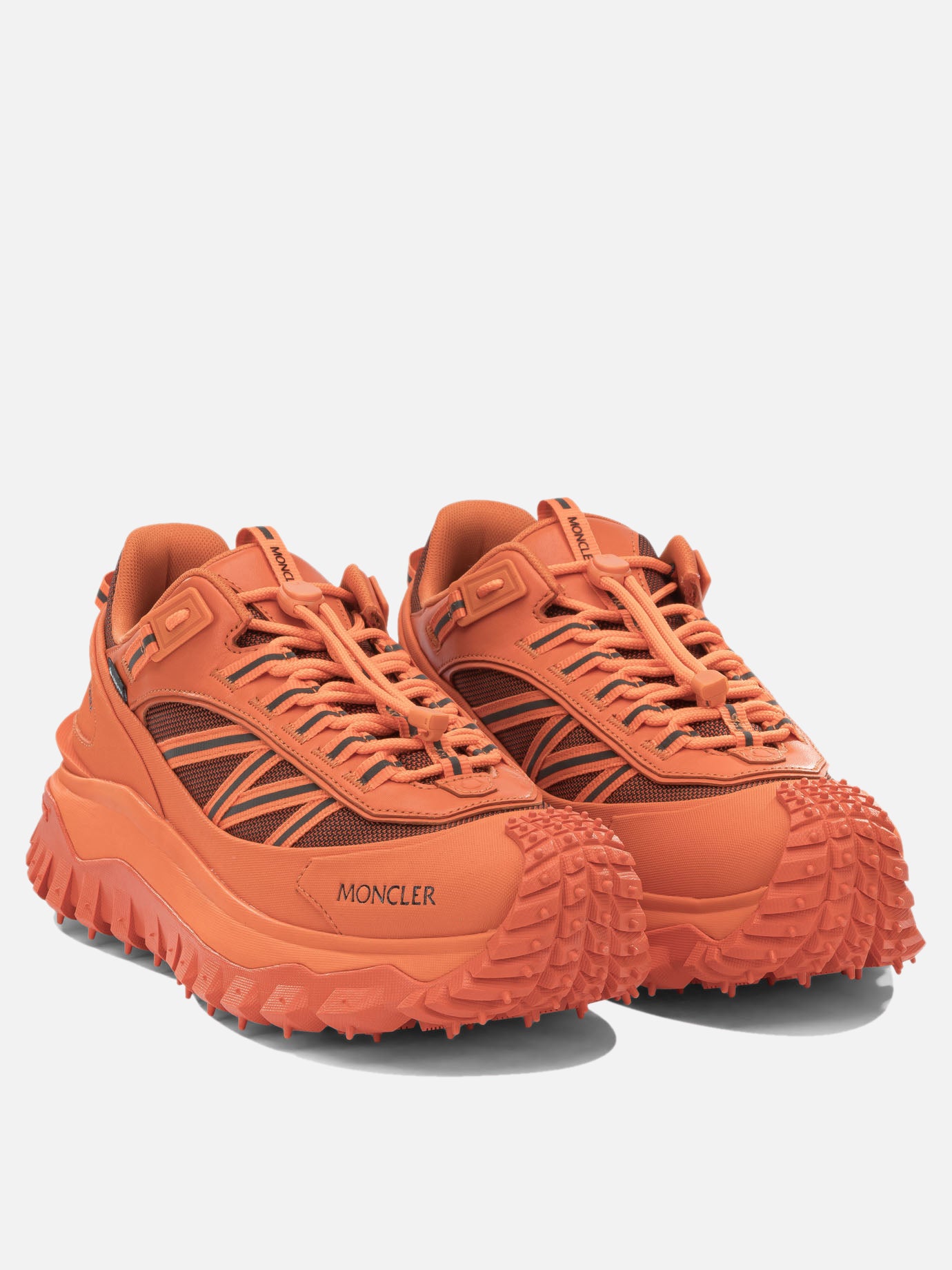 Sneaker basse 60% nylon 40% leather - 100% rubber  Arancione - Moncler Uomo | PDP | VIETTI Online Store | thumbnail_2