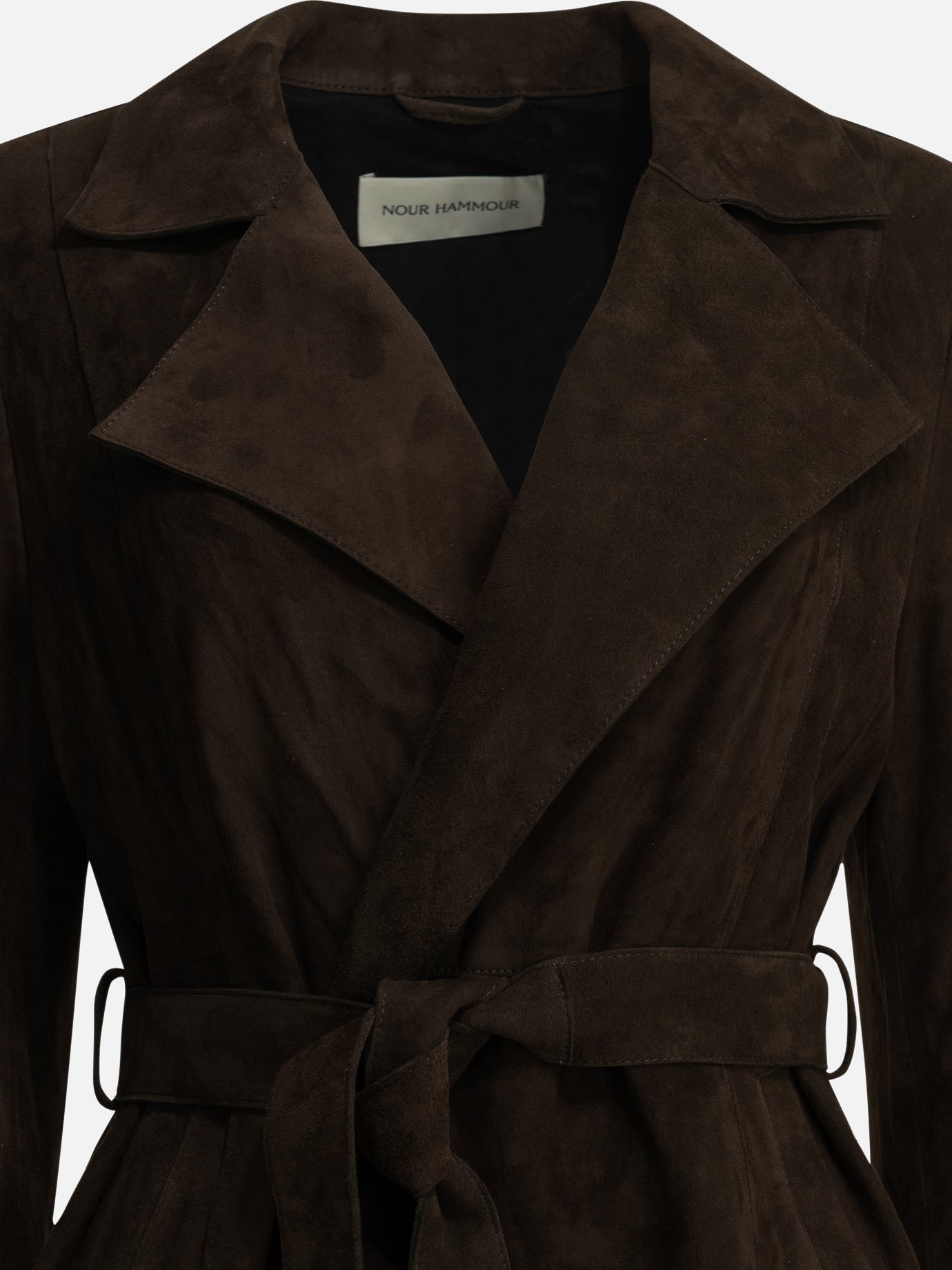 Leather jackets Solid colour  Brown - Nour Hammour Women | PDP | VIETTI Online Store | thumbnail_3