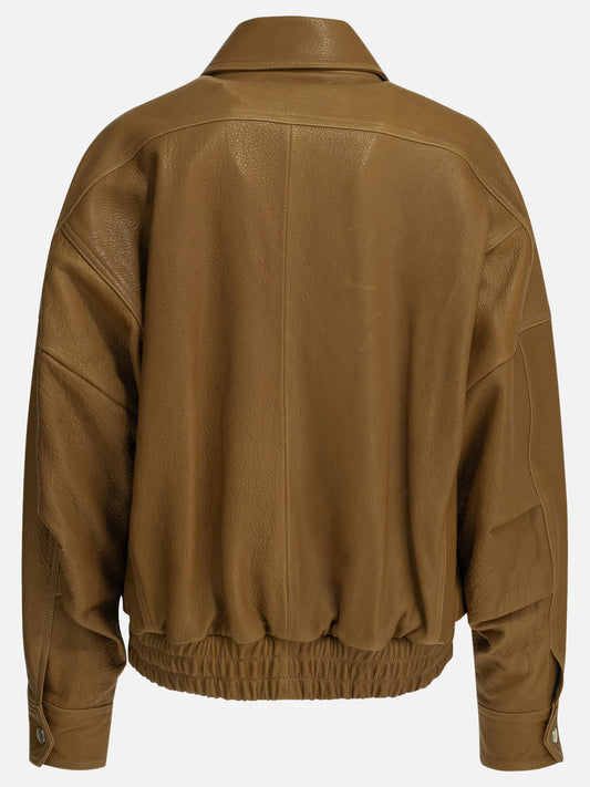 Leather jackets Solid colour  Brown - Nour Hammour Women | PDP | VIETTI Online Store | 2
