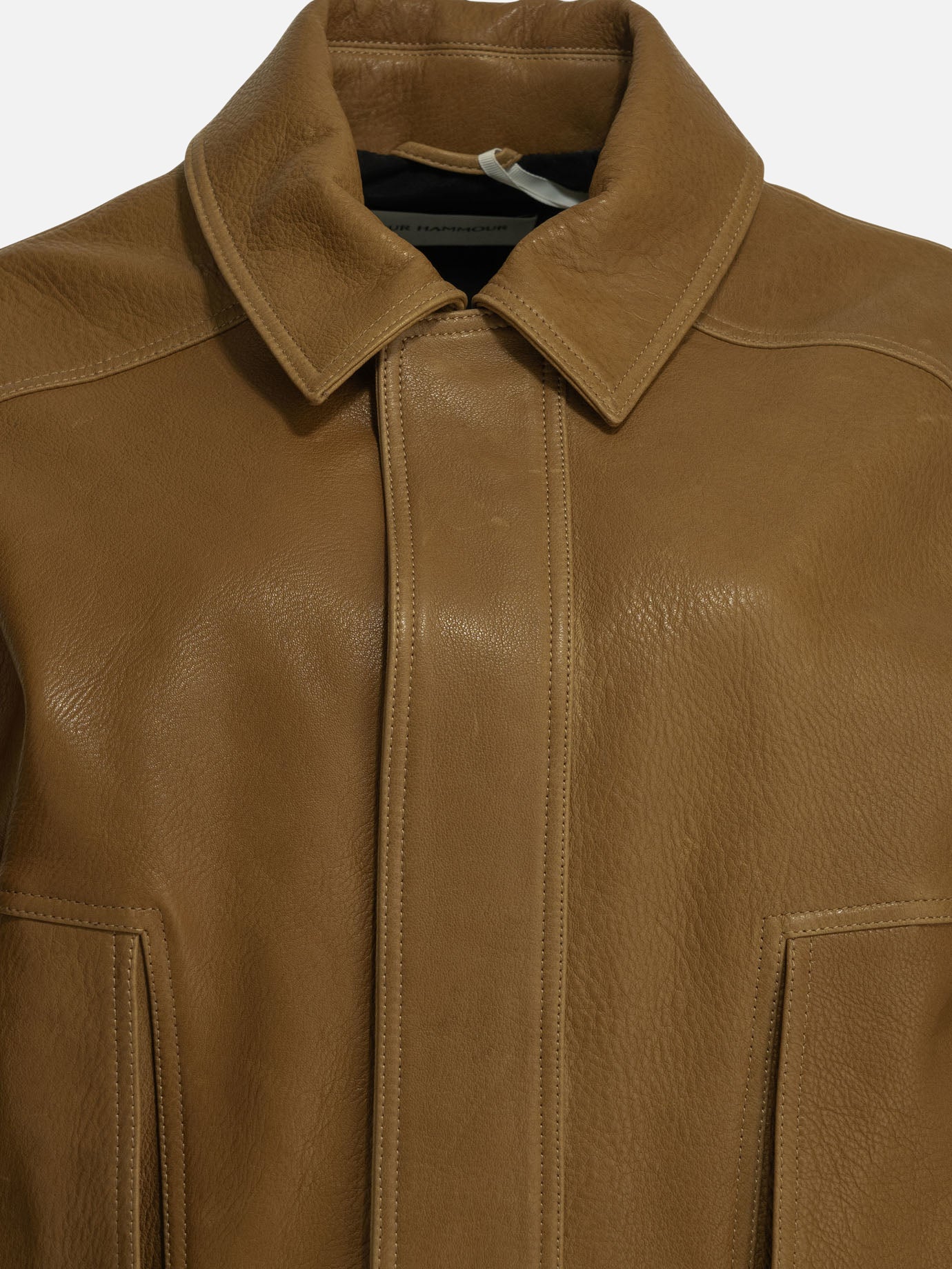 Leather jackets Solid colour  Brown - Nour Hammour Women | PDP | VIETTI Online Store | Zoom-Modal_3
