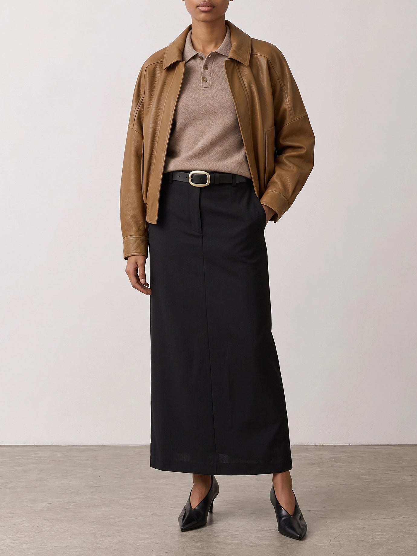 Giacche in pelle Solid colour  Marrone - Nour Hammour Donna | PDP | VIETTI Online Store | Zoom-Modal_2
