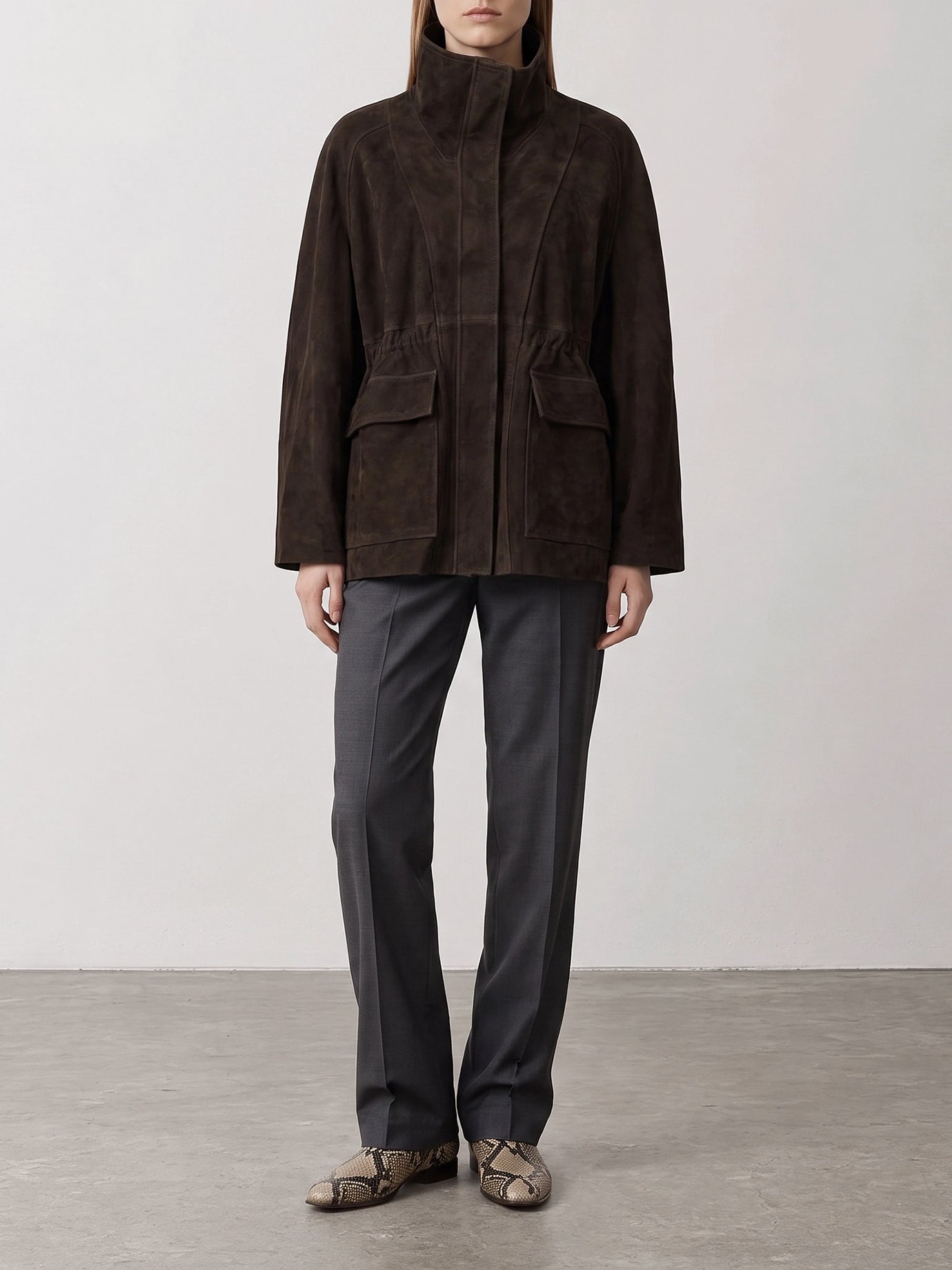 Giacche in pelle Solid colour  Marrone - Nour Hammour Donna | PDP | VIETTI Online Store | Zoom-Modal_2
