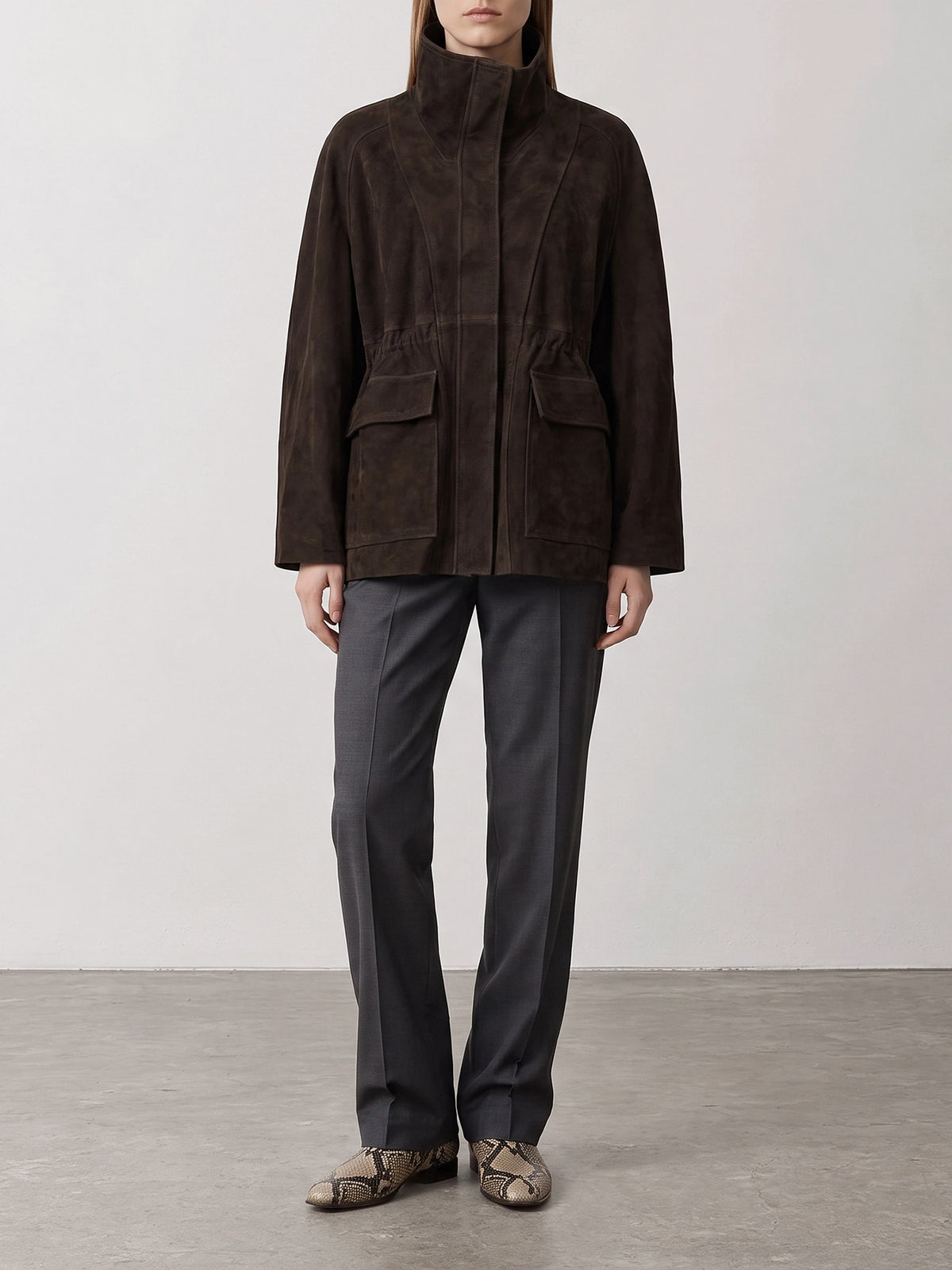 Nour Hammour "Quai Winona" leather jacket Brown