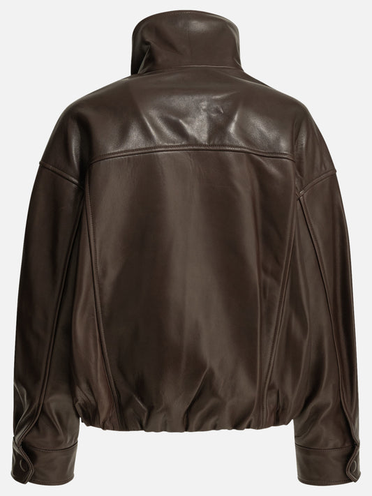 Leather jackets Solid colour  Brown - Nour Hammour Women | PDP | VIETTI Online Store | 2
