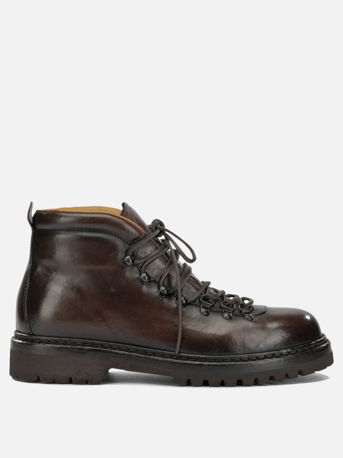 Officine Creative "Artik Flexi 002" Lace-Up Ankle Boots Brown

