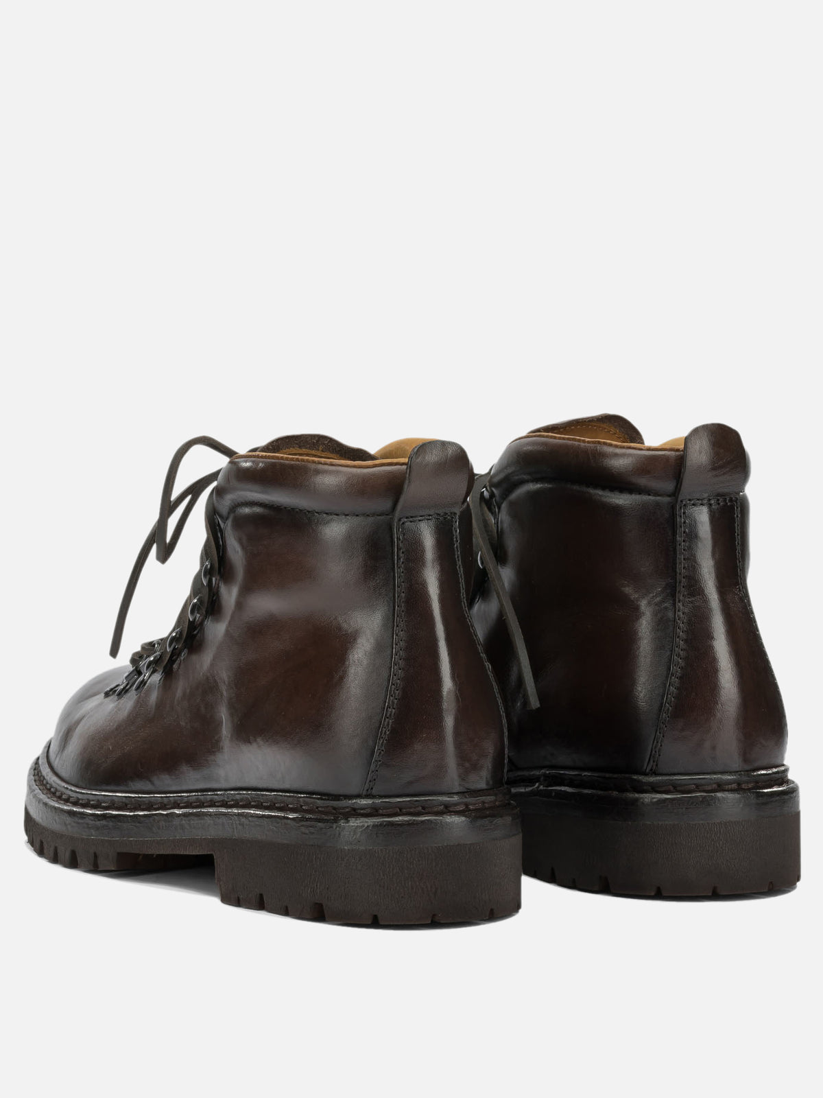 Officine Creative "Artik Flexi 002" Lace-Up Ankle Boots Brown

