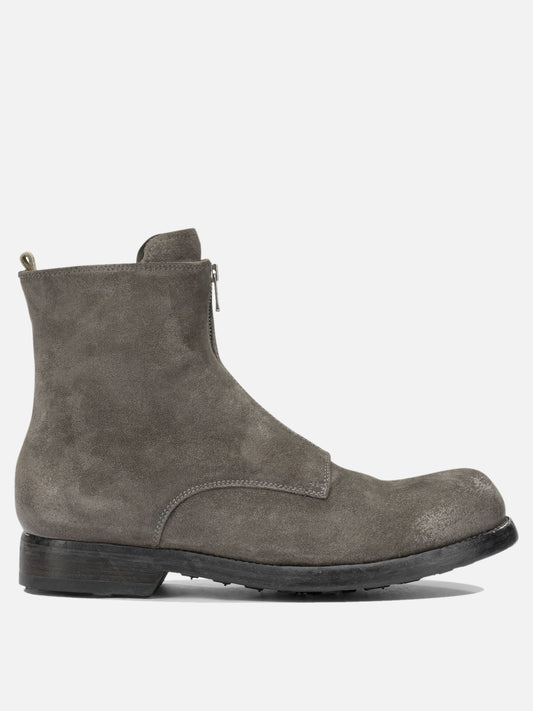 Officine Creative "Bulla DD Lug 114" Ankle Boots with Zipper Grey

