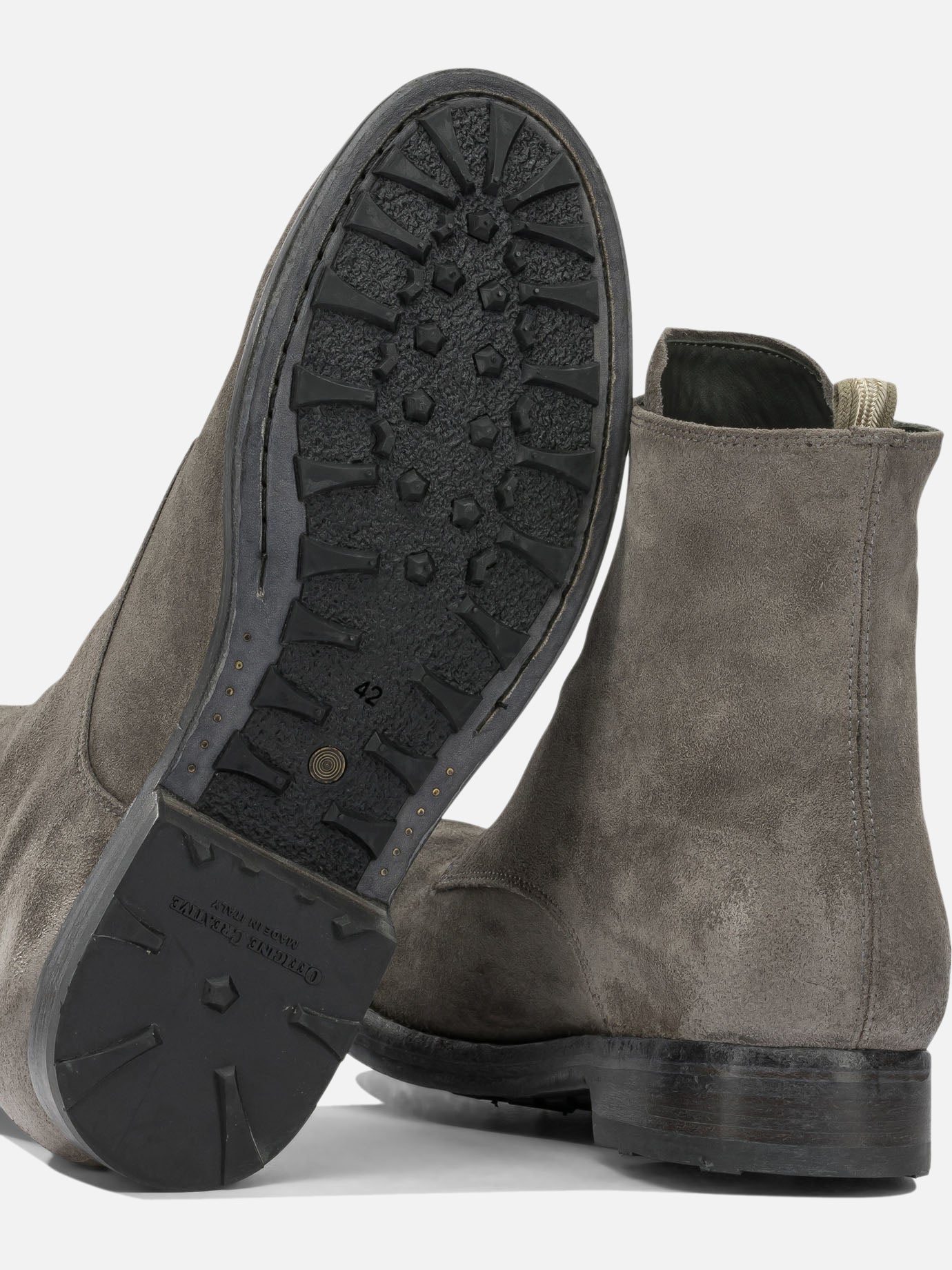 Officine Creative "Bulla DD Lug 114" Ankle Boots with Zipper Grey - VIETTI