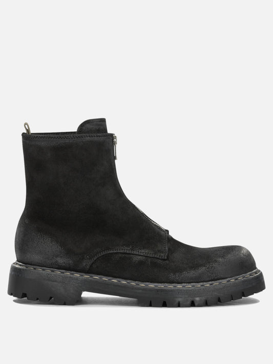Officine Creative "Bulla DD Lug 114" Ankle Boots with Zipper Black

