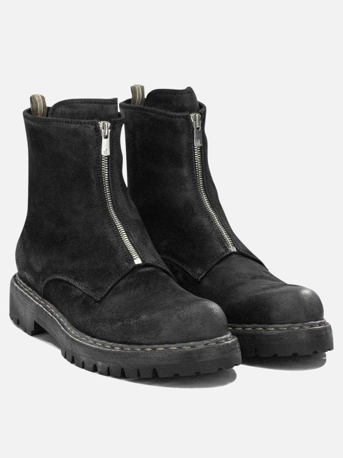 Officine Creative "Bulla DD Lug 114" Ankle Boots with Zipper Black - VIETTI