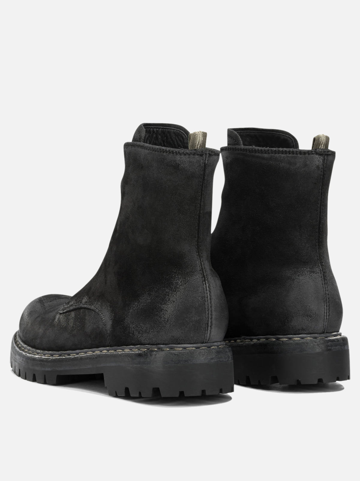 Officine Creative "Bulla DD Lug 114" Ankle Boots with Zipper Black

