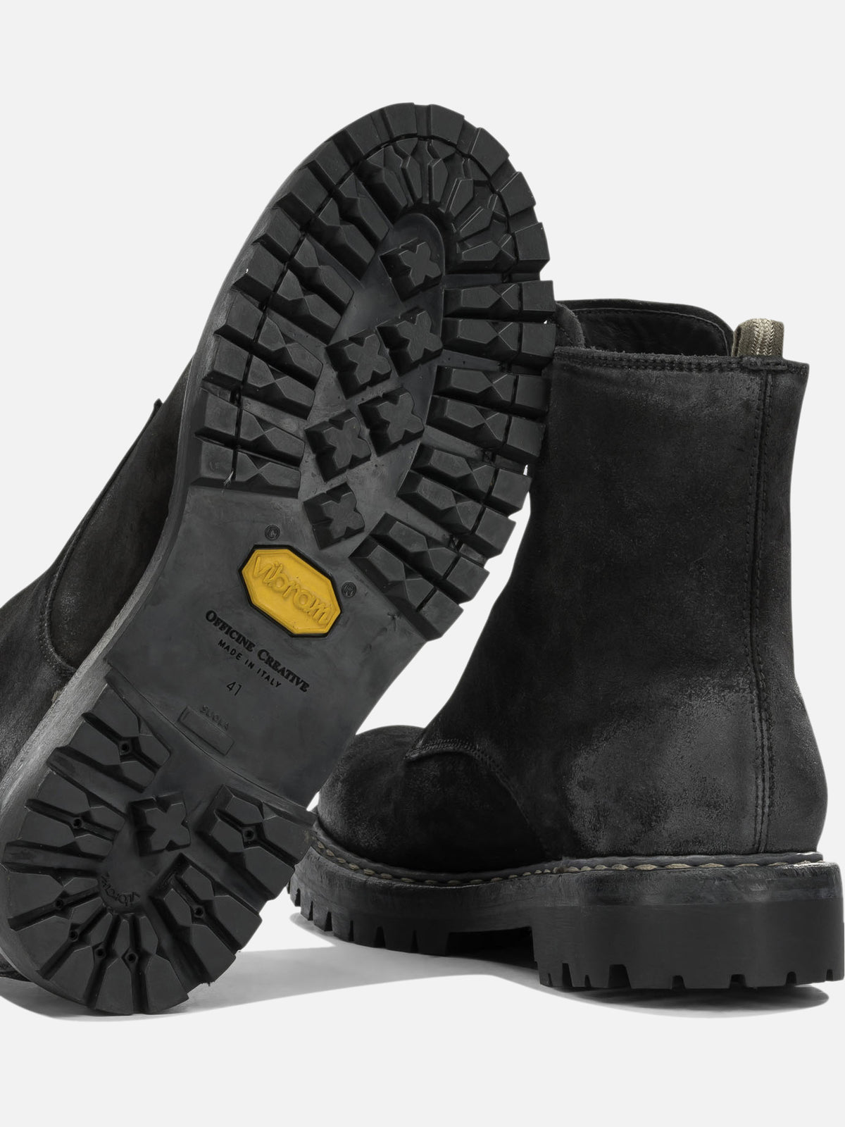 Officine Creative "Bulla DD Lug 114" Ankle Boots with Zipper Black - VIETTI