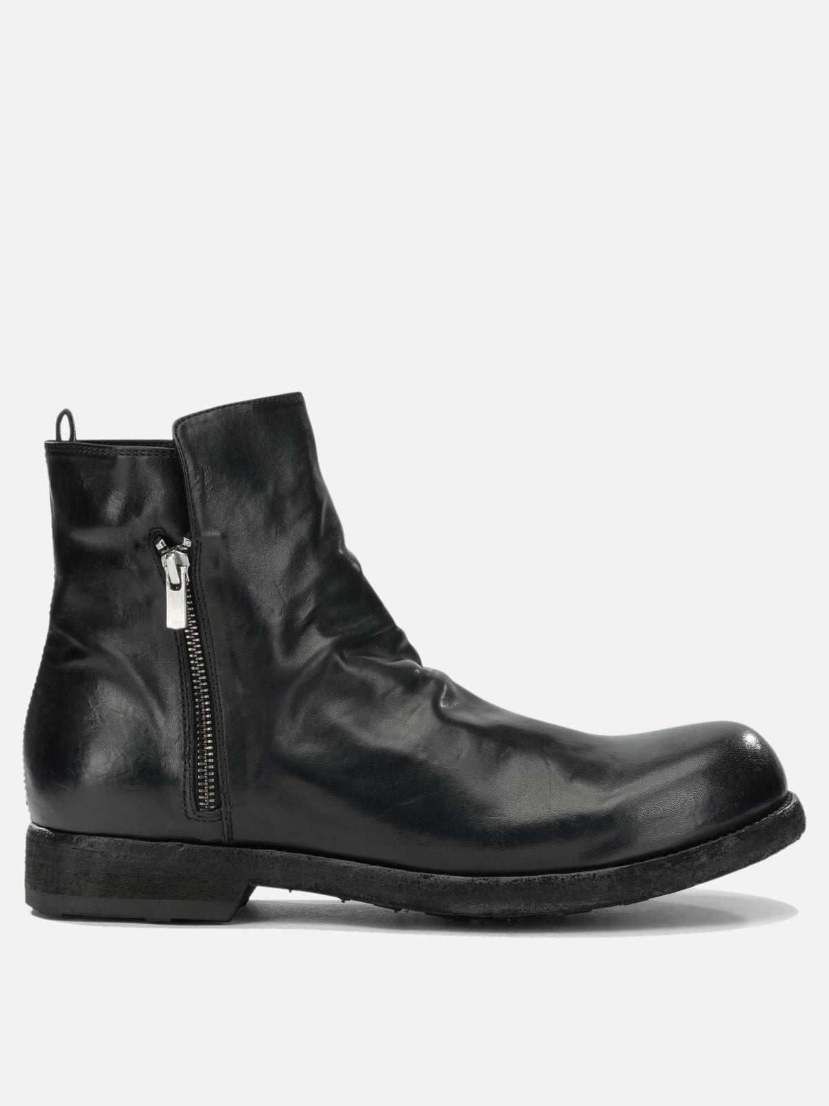 Officine Creative "Bulla DD" Ankle Boots with Zipper Black - VIETTI