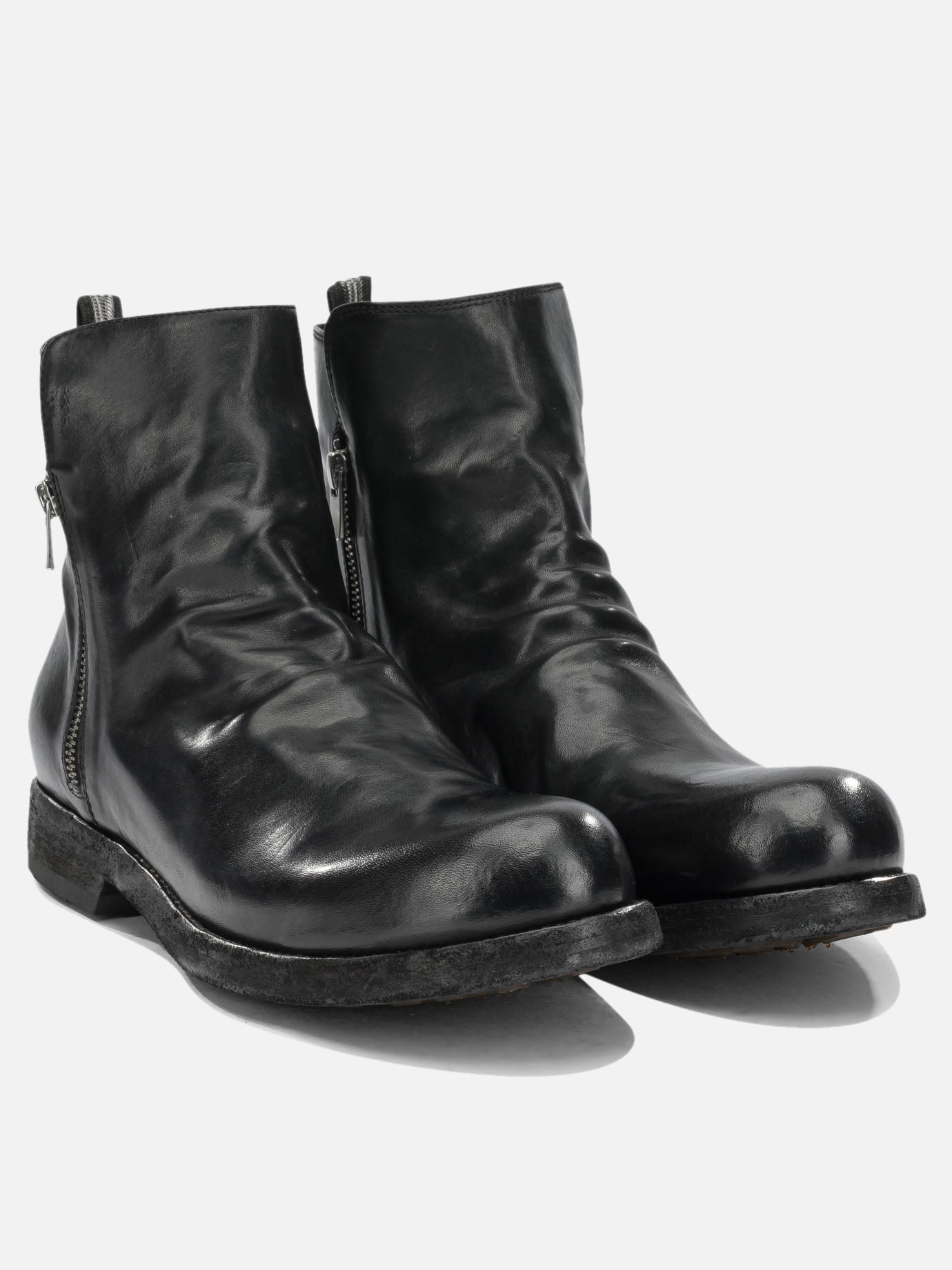 Officine Creative "Bulla DD" Ankle Boots with Zipper Black


