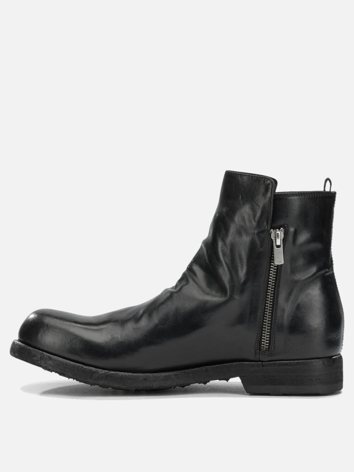 Officine Creative "Bulla DD" Ankle Boots with Zipper Black

