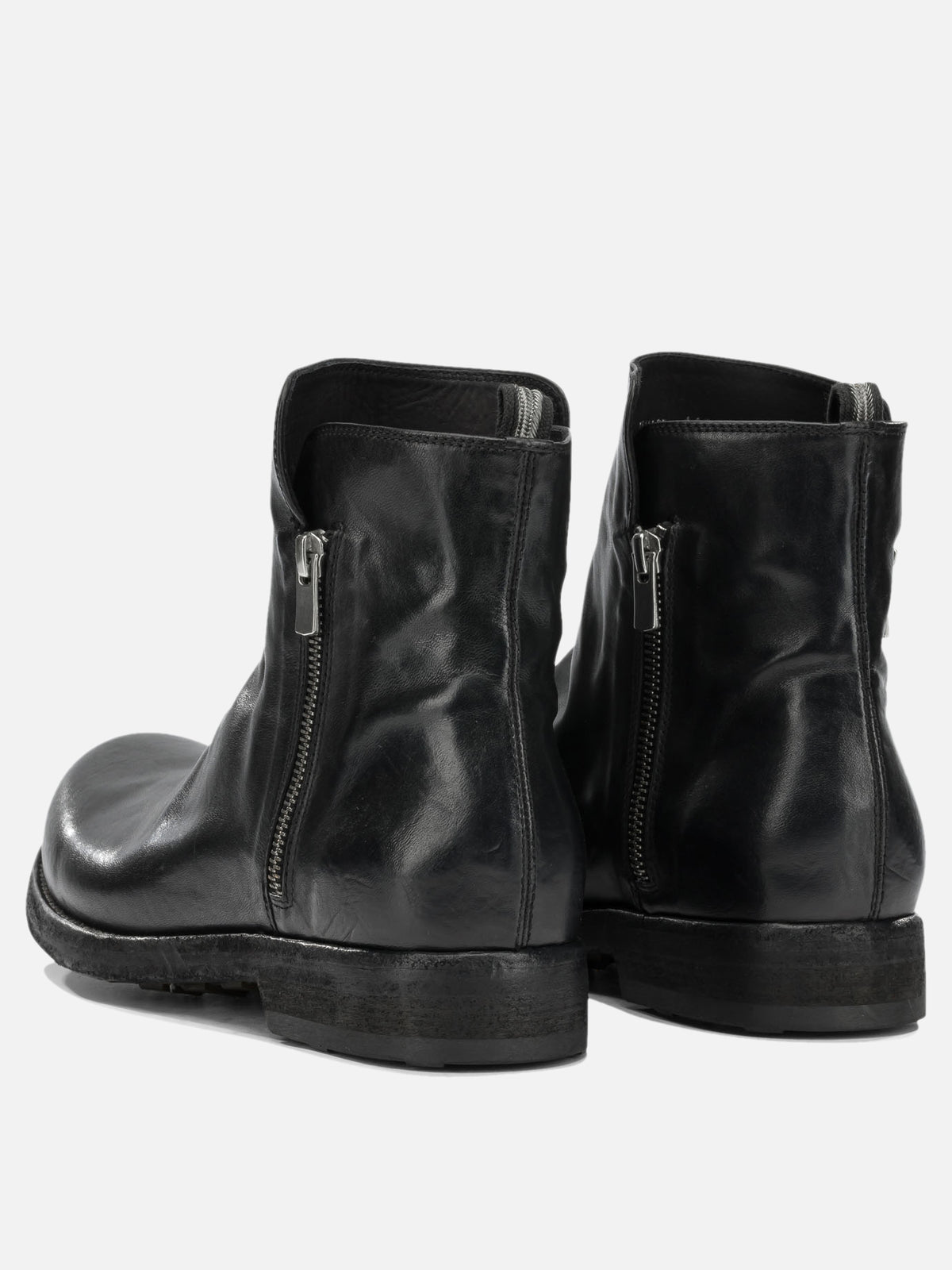 Officine Creative "Bulla DD" Ankle Boots with Zipper Black

