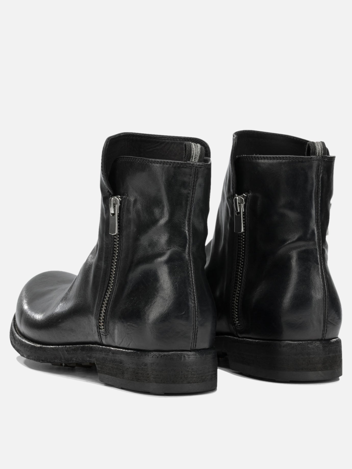 Officine Creative "Bulla DD" Ankle Boots with Zipper Black - VIETTI