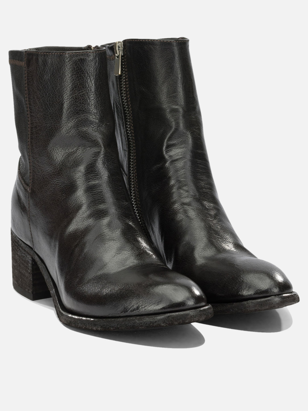 Officine Creative "Denner 127" Ankle Boots with Zipper Black

