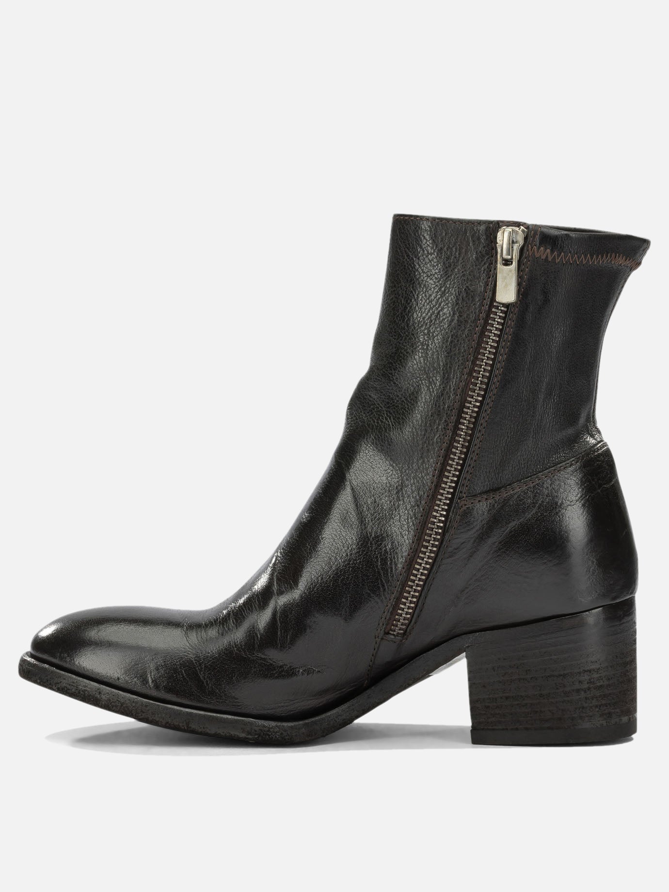 Officine Creative "Denner 127" Ankle Boots with Zipper Black

