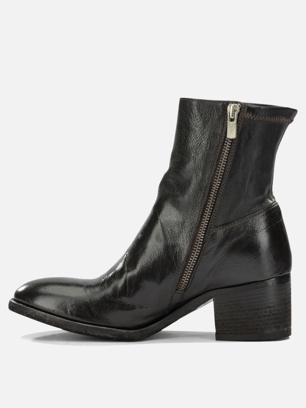Officine Creative "Denner 127" Ankle Boots with Zipper Black - VIETTI