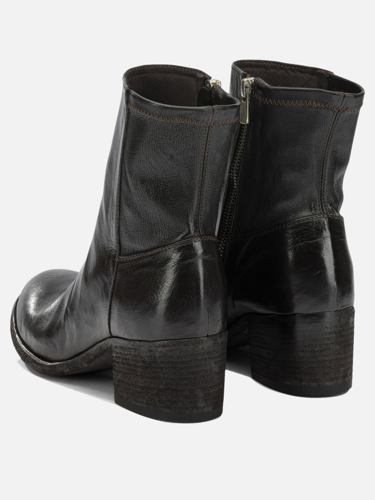 Officine Creative "Denner 127" Ankle Boots with Zipper Black

