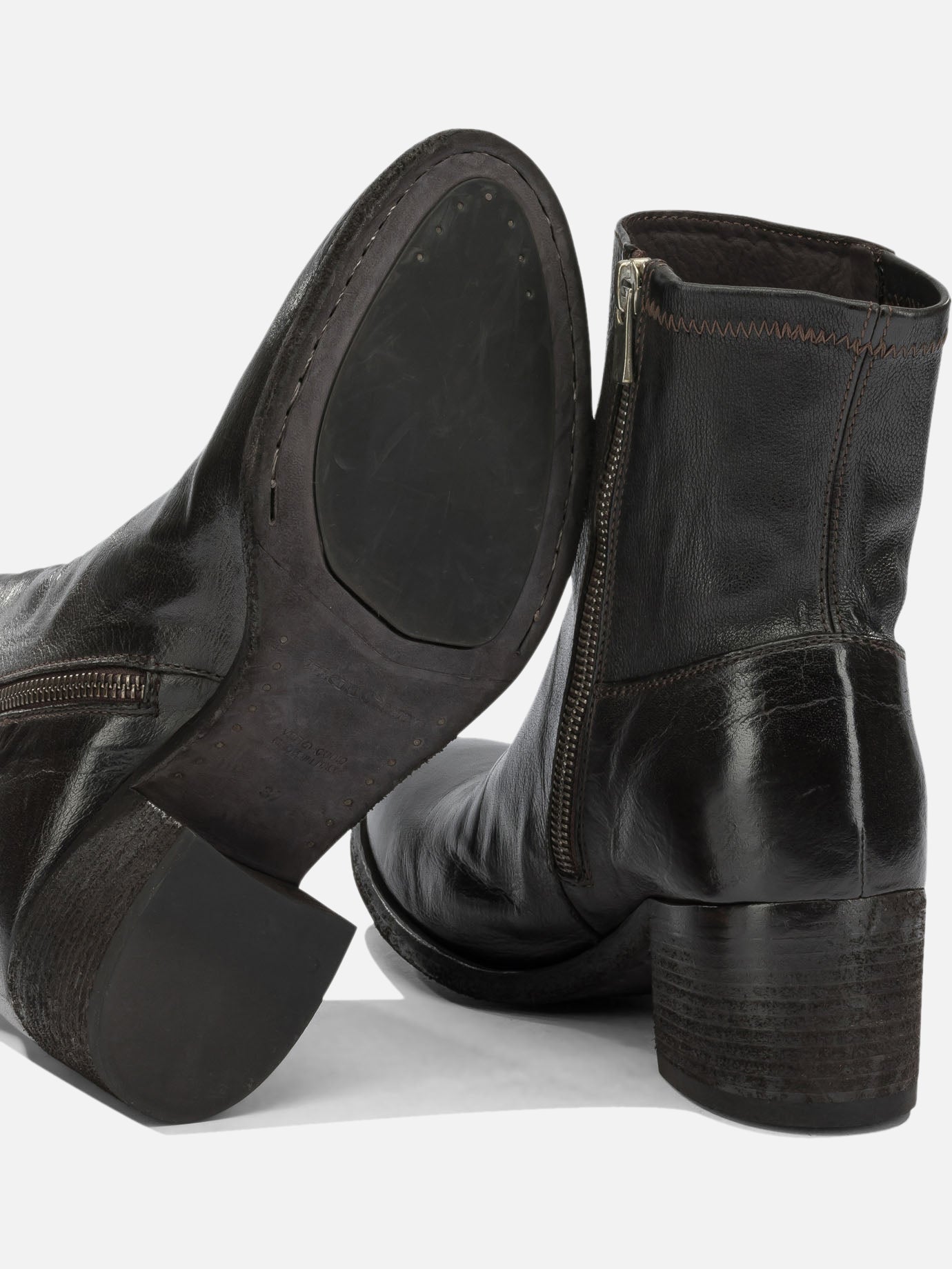 Officine Creative "Denner 127" Ankle Boots with Zipper Black

