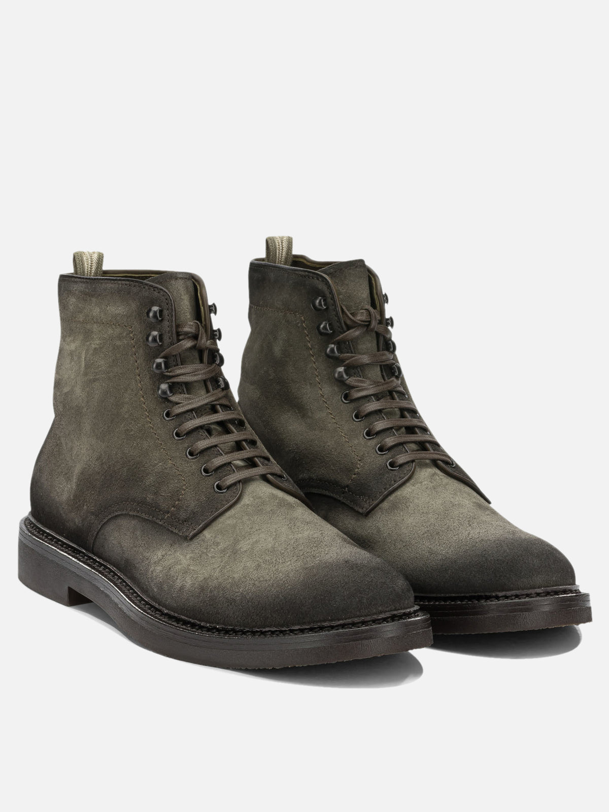 Officine Creative "Hopkins Flexi 203" Lace-Up Ankle Boots Brown

