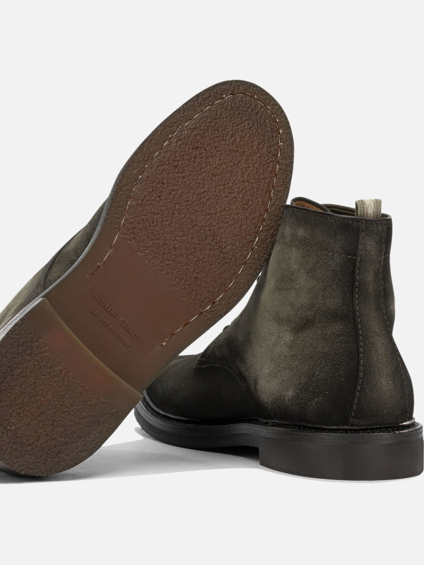 Officine Creative "Hopkins Flexi 203" Lace-Up Ankle Boots Brown

