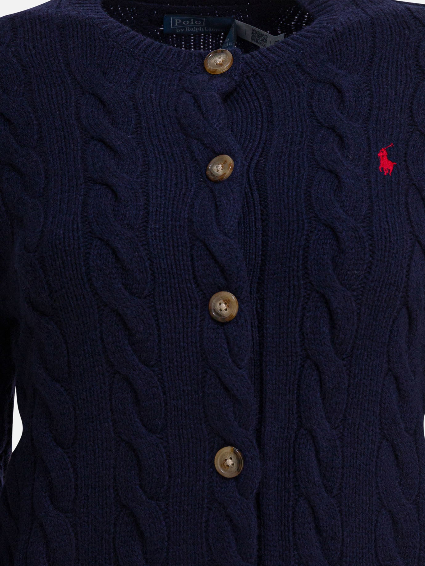 Polo Ralph Lauren Wool and Cashmere Cardigan with Logo Blue