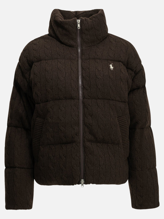 Polo Ralph Lauren Wool and Cashmere Bomber Jacket Brown

