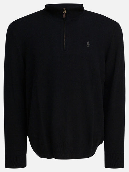Polo Ralph Lauren Wool Sweater with a Half-Zip 710876756002 Black