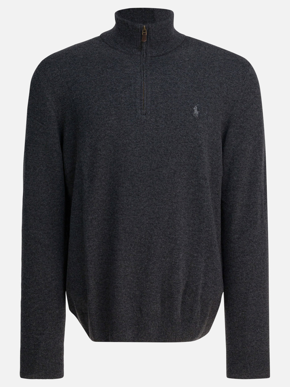 Polo Ralph Lauren Sweater with a half-zip and logo Grey - VIETTI