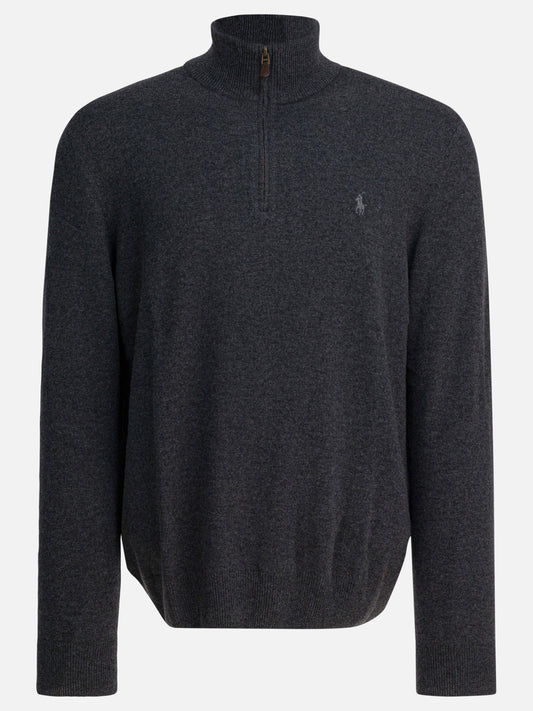 Polo Ralph Lauren Sweater with a half-zip and logo Grey

