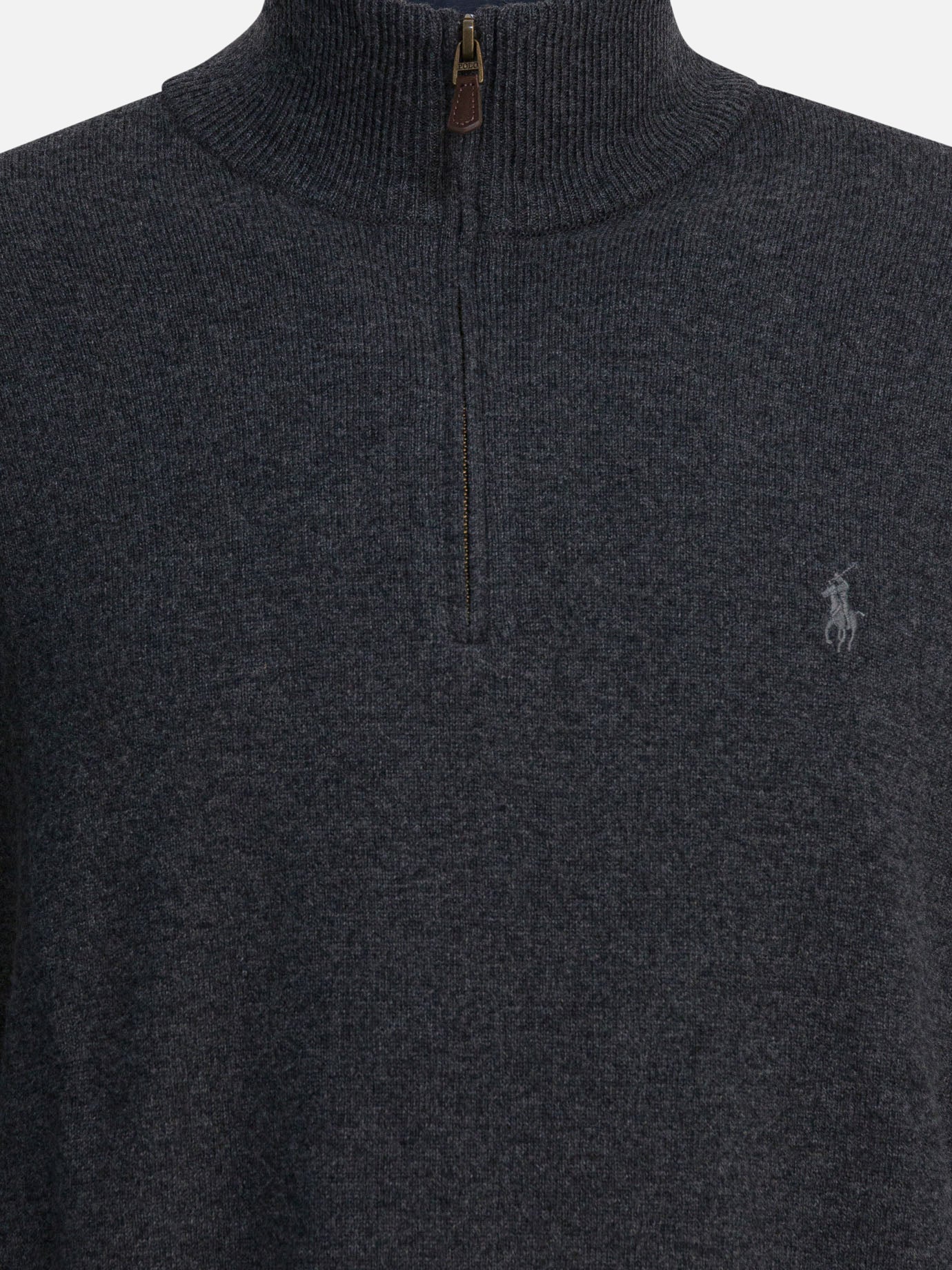 Polo Ralph Lauren Sweater with a half-zip and logo Grey

