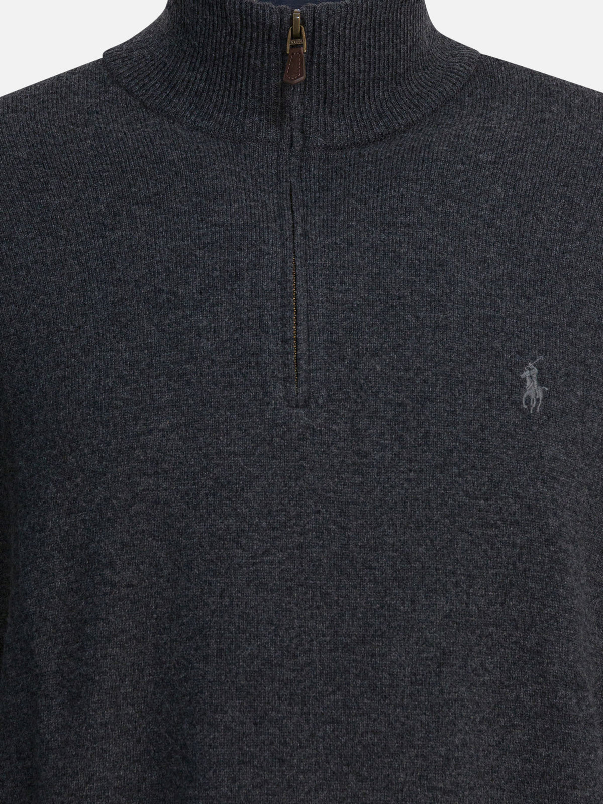 Polo Ralph Lauren Sweater with a half-zip and logo Grey - VIETTI