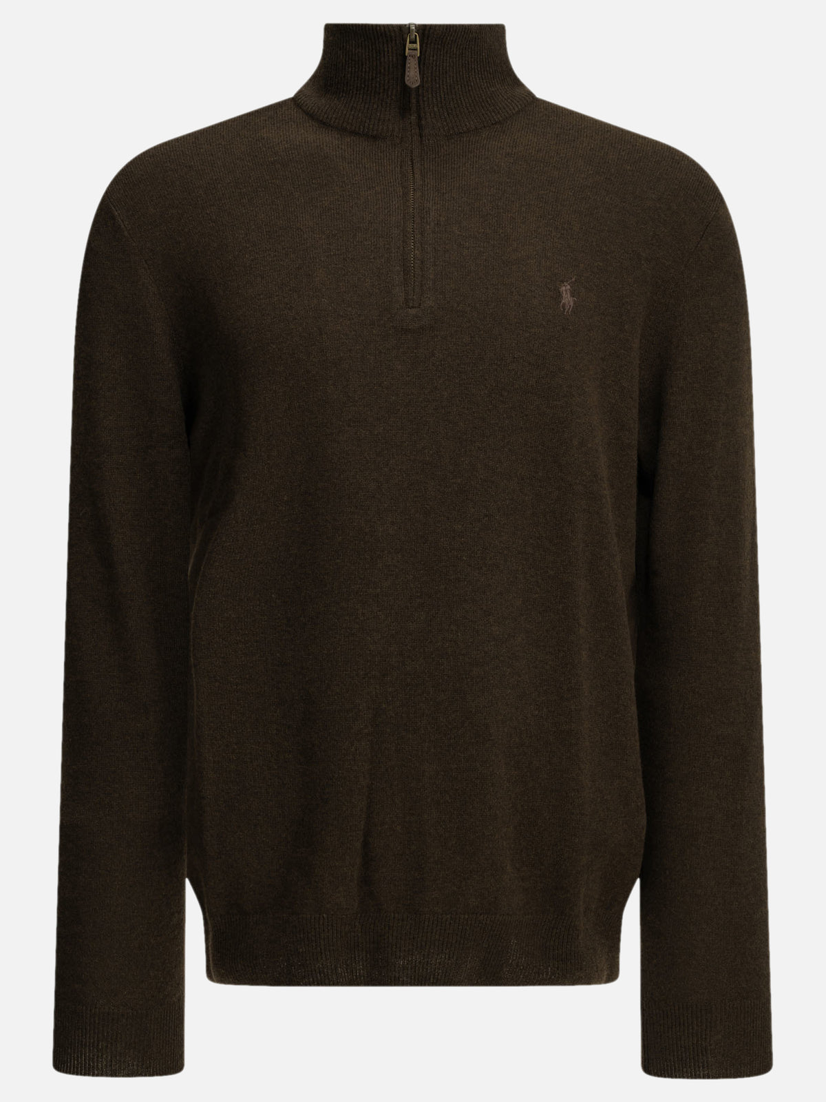 Polo Ralph Lauren Sweater with a half-zip and logo Brown

