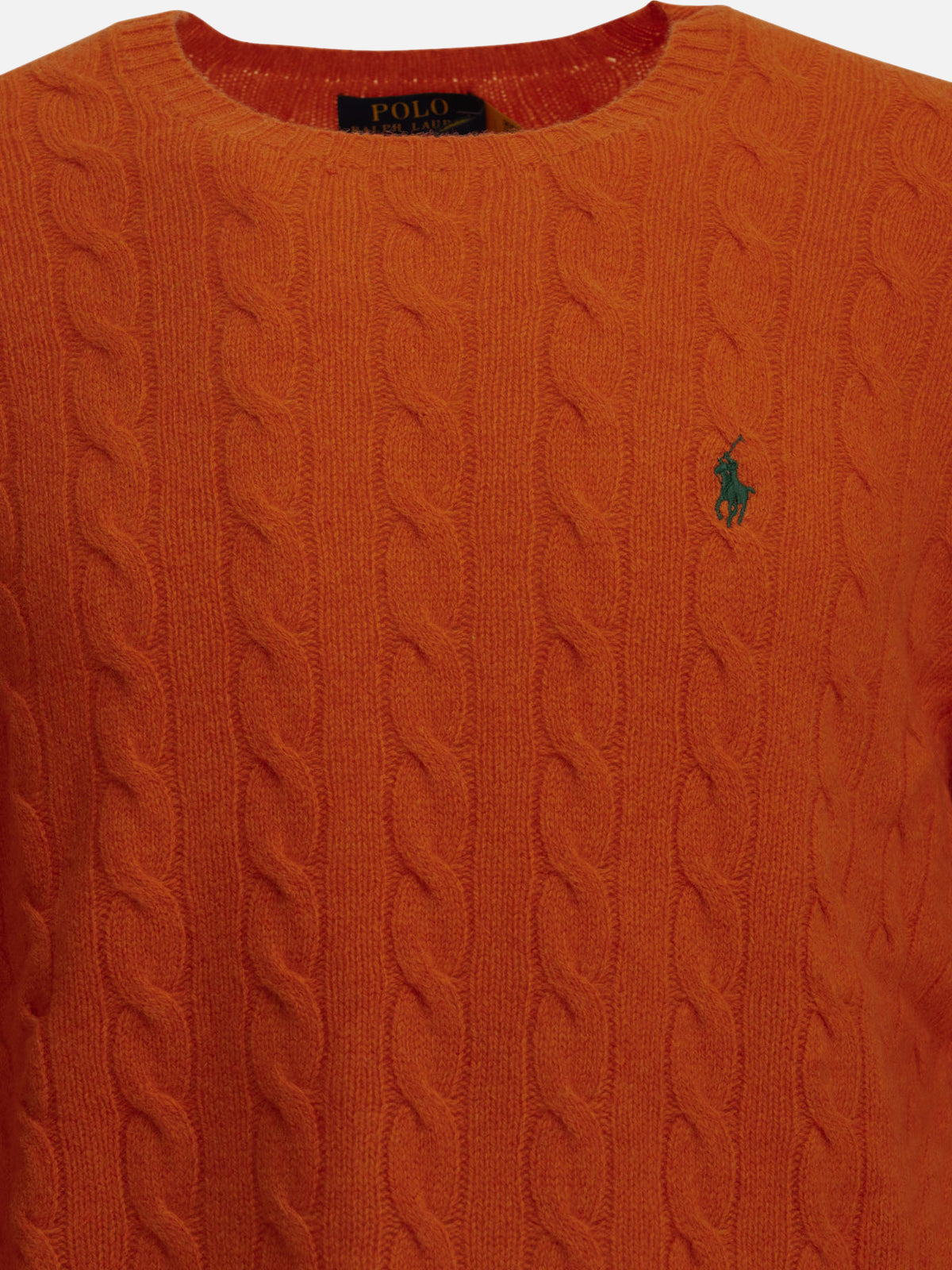 Polo Ralph Lauren Wool and cashmere crew-neck sweater with logo Orange - VIETTI