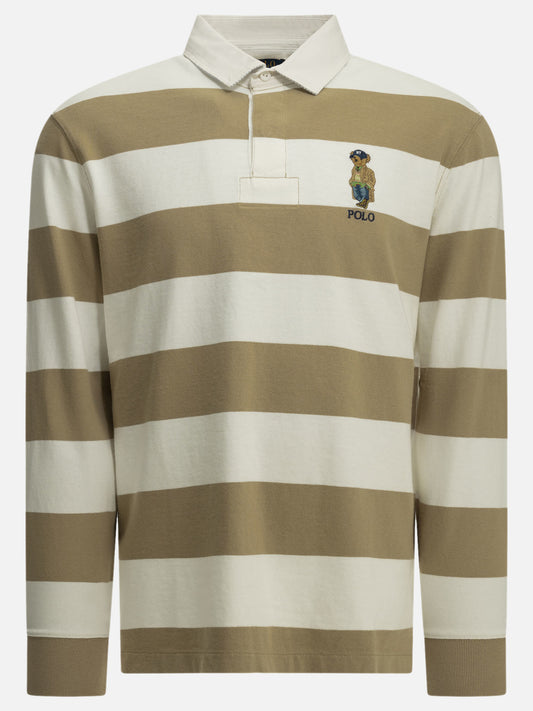 Polo Ralph Lauren "Polo Bear" Button-Down Polo Shirt Beige


