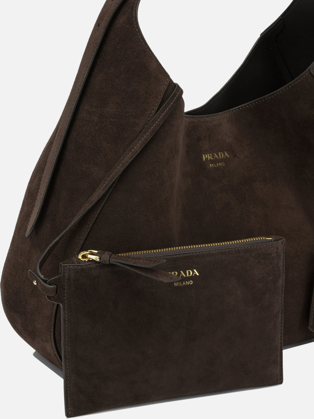 Prada "Boogie" Large Shoulder Bag Brown